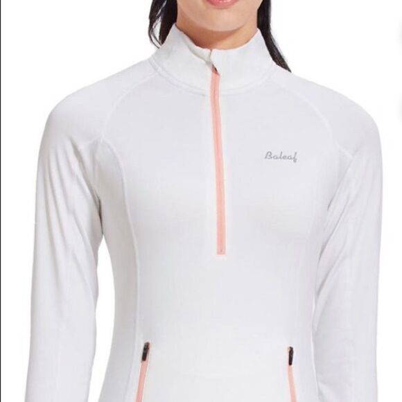 BALEAF FLEECE ATHLETIC QUARTER ZIP COMPRESSION LONG SLEEVED SHIRT JACKET - Picture 7 of 14